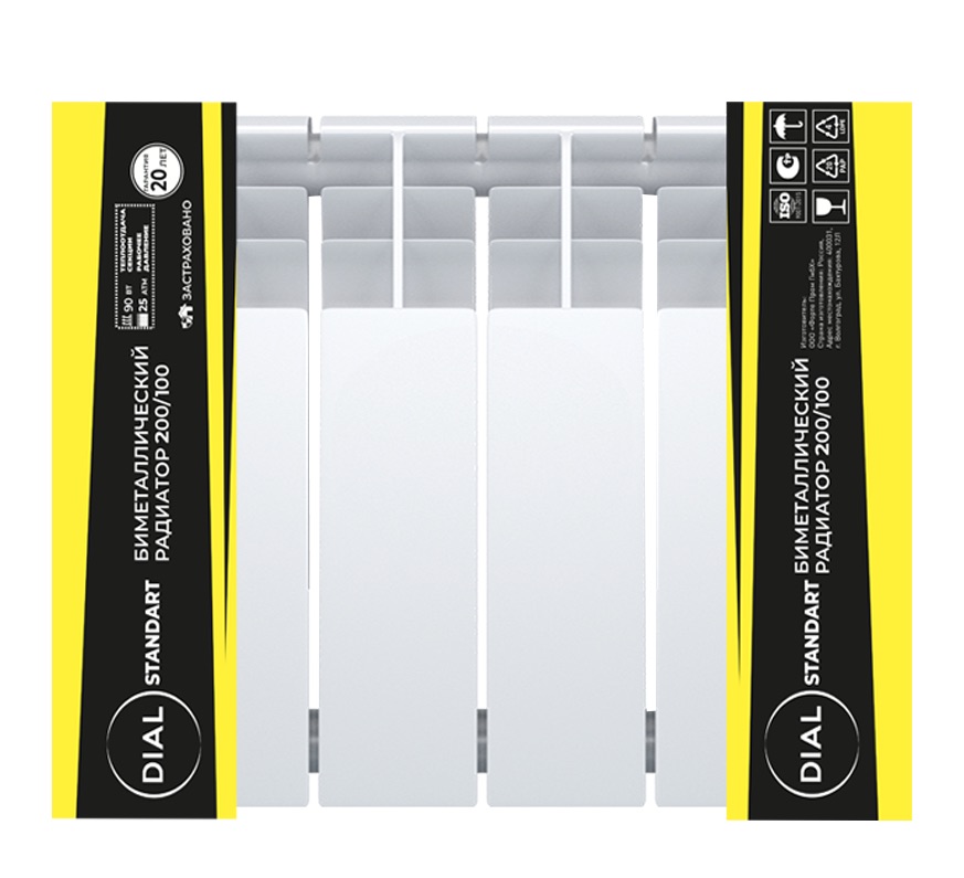 Биметаллические литые радиаторы центрального отопления Dial Standart